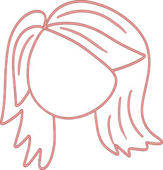 3D doodle girl face silhouette