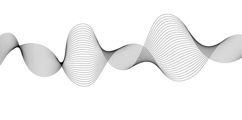 Abstract wavy white and grey curved lines on transparent background. Frequency sound wave lines and technology background, Design for brochure, flyer, banner, template, wallpaper, business wave curve 