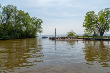 A Boat Entering Brothertown, Wisconsin, Harbor, On Lake Winnebago