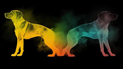 colored smoke motif animal