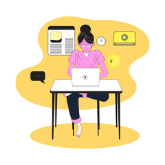 illustration of a person with a laptop