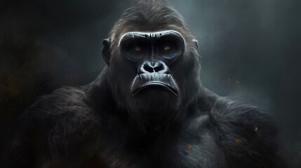 Portrait of a gorilla. Generative AI - obrazy, fototapety, plakaty