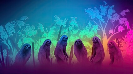 Obraz na płótnie Canvas colored smoke motif animals