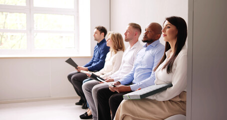 African American Unemployed Job Applicants Waiting