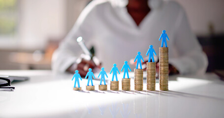 Woman Salary Growth Chart. Business Money
