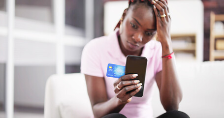 Too Many Credit Cards. African American Woman