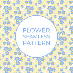 Flower Forget-Me-Not Blue Pattern. Vector Illustration In Flat Style