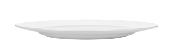 collection of white plate isolated on transparent png