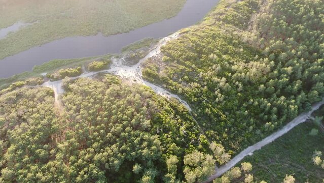 Sunny aerial view of hidden nature treasure, a French-style paradise