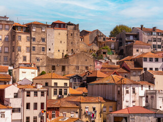 View on colorful houses in porto, portugal