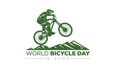 world bicycle day vector, bicycle day camping banner vector, bicycle day illustration
