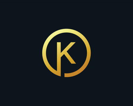 Vector letter K logo in technological style