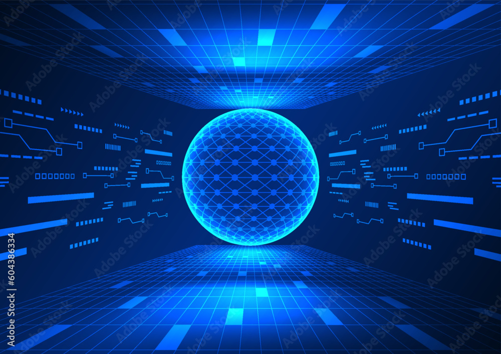 Poster data processor technology background with circuits it works to gather large amounts of internet netw
