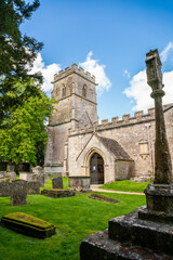 Fototapeta na wymiar The Church of the Holy Rood in Ampney Crucis, Gloucestershire, England, United Kingdom