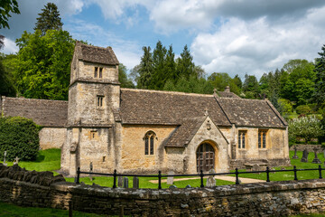 St Margaret's Church, Bagendon, in the Cotswold district of Gloucestershire, England, United Kingdom