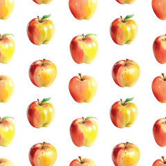 Seamless watercolor apple pattern. Repeat pattern. Vector illustration.