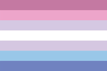 Bigender Pride Flag. Presence of who identify as both male and female