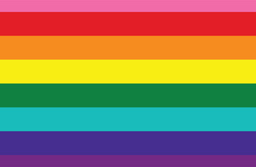 Gay Pride Flag. The traditional symbol for the entire LGBTQ+ community and gay men