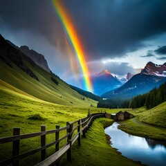 rainbow over the lake