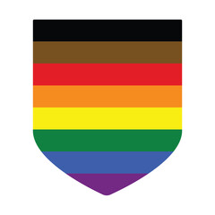 Philadelphia Pride Flag. Traditional gay pride flag with black and brown stripes