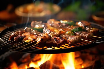 barbeque grill set Cinematic Editorial Food Photography - obrazy, fototapety, plakaty