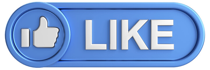 like button. like icon. 3D illustration.