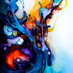 Abstract painting uses a blend of captivating colors. generative artificial intelligence