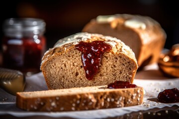 Fototapeta na wymiar bread with chocolate jam Cinematic Editorial Food Photography