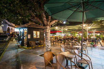 Night urban view of Kyparissia city in Messenia, Peloponnese, Greece