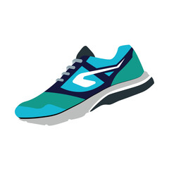 Sport shoes . Concept. Flat design. Vector illustration. Sport shoes in flat style. Sport shoes side view. Fashion sport. 