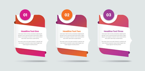 Business steps text presentation infographic template design with abstract shape