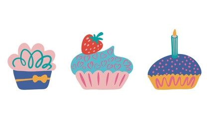 Delicious cupcake. Dessert vector illustration design