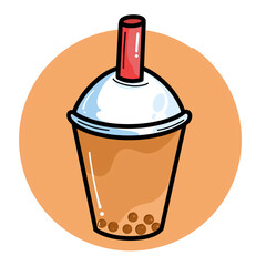 Milk tea cute icon cartoon