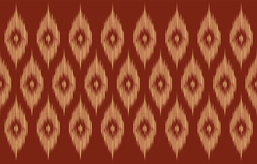 Fototapeta premium Ethnic abstract ikat art. Seamless pattern in tribal, folk embroidery, and Mexican style. Aztec geometric art ornament print. Design for carpet, wallpaper, clothing, wrapping, fabric, cover, textile.