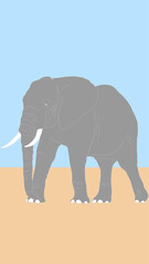 Obraz premium Vector Line Drawing Elephant. File format: AI and PNG