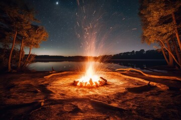 Mesmerizing Firelight: Stunning Long Exposure of a Campfire