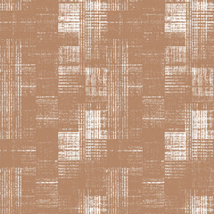 camel plaid seamless woven linen texture background flax hemp fiber natural pattern. organic fibre close up weave fabric surface material natural cloth textured rough
