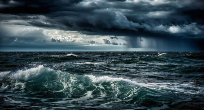 storm clouds over an ocean © Nilima