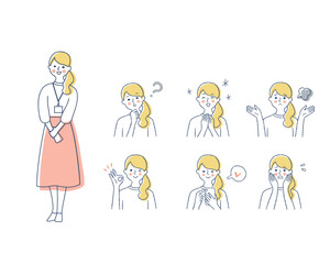 女性の表情　バリーエーションセット