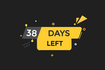 38 days left countdown template, 38 day countdown left banner label button eps 38   
