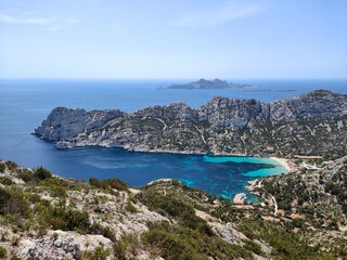 Vue calanques de marseille - Cassis - Sormiou depuis les crêtes de Morgiou - France