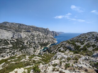 Vue calanques de marseille - Cassis - Morgiou depuis les crêtes de Morgiou - France
