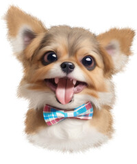 Adorable illustration of a dog. Transparent background,  ai generated.