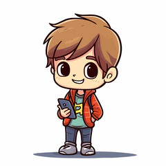 a boy with a smartphone