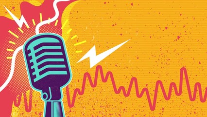 Colorful retro podcast background animation - Powered by Adobe