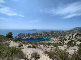 Vue calanques de marseille - Cassis - Sormiou depuis les crêtes de Morgiou - France