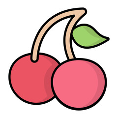 Cherry Line Color Icon