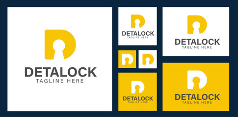 D letter security lock services logo