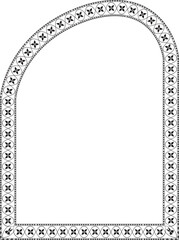 Round rampant Arch rectangular frame architectural window door ornate flower frame floral leaf borders natural blossom decoration wedding card anniversary celebration beautiful arabesque motif pattern