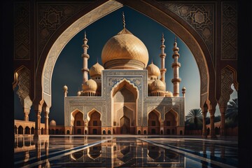 Mosque Image Beautiful Background Ai Generates